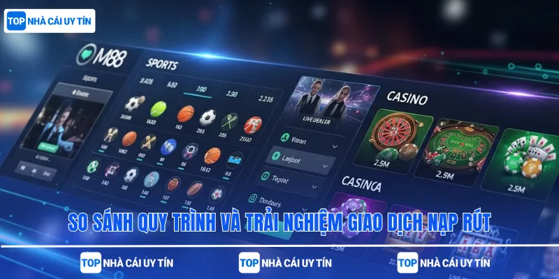 So sánh quy trình và trải nghiệm giao dịch nạp rút