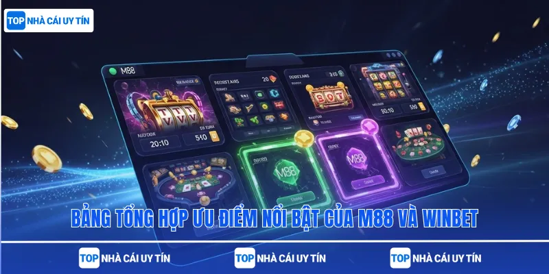 Bảng tổng hợp ưu điểm nổi bật của M88 và Winbet