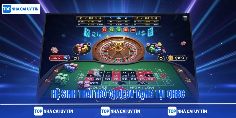 Hệ sinh thái trò chơi đa dạng tại QH88