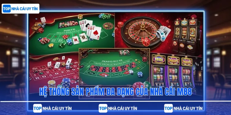 Hệ thống sản phẩm đa dạng của nhà cái M88