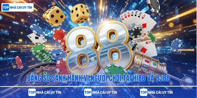 Bảng so sánh hành vi người chơi tại Hi88 và BJ88