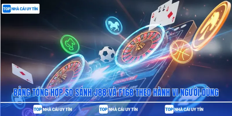Bảng tổng hợp so sánh J88 và F168 theo hành vi người dùng