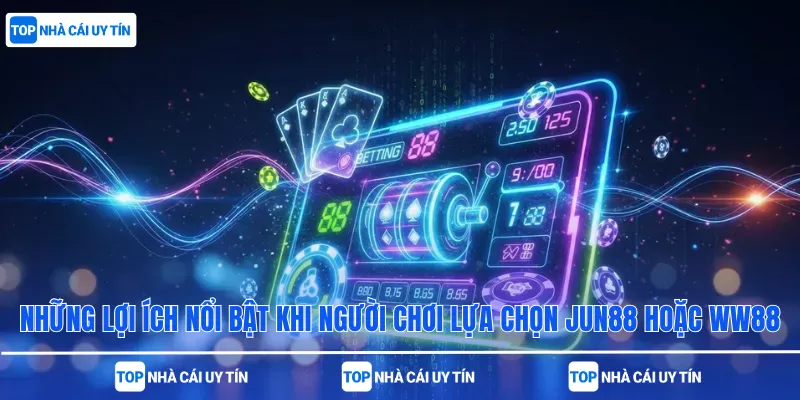 Những lợi ích nổi bật khi người chơi lựa chọn Jun88 hoặc WW88