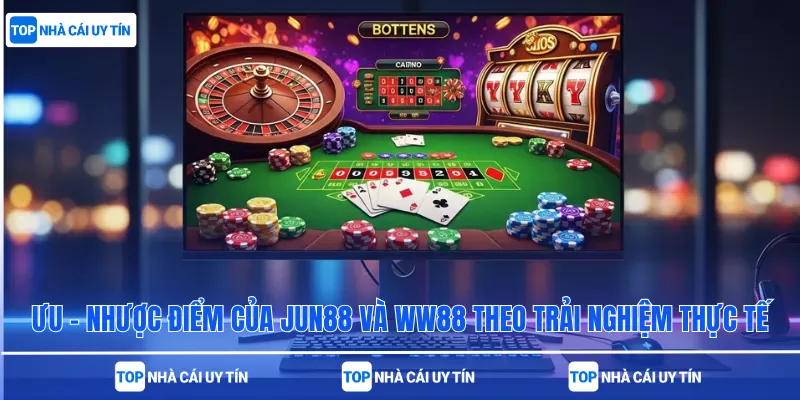 Ưu – nhược điểm của Jun88 và WW88 theo trải nghiệm thực tế
